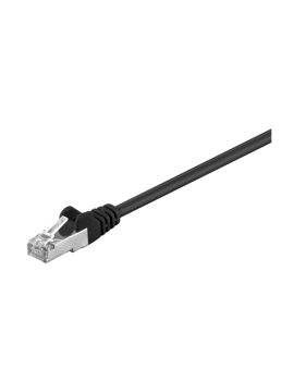 CAT 5e Kabel łączący, F/UTP, czarny - Długość kabla 0.25 m