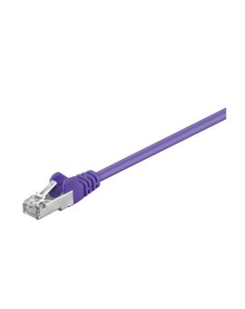 CAT 5e Kabel łączący, SF/UTP, Fioletowy - Długość kabla 0.5 m