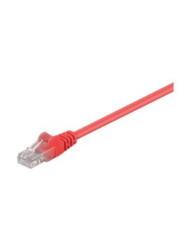 CAT 5e Kabel łączący, U/UTP, Czerwony - Długość kabla 0.25 m