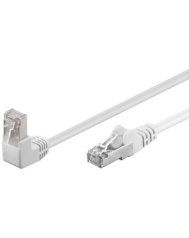 CAT 5eKabel łączący 1x 90 pod kątem,F/UTP, biały - Długość kabla 0.25 m