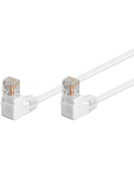 CAT 5eKabel łączący 1x 90 pod kątem, U/UTP, Biały - Długość kabla 0.5 m