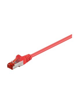 CAT 6 Kabel łączący, S/FTP (PiMF), Czerwony - Długość kabla 0.25 m