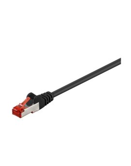 CAT 6 Kabel łączący, S/FTP (PiMF), czarny - Długość kabla 0.15 m