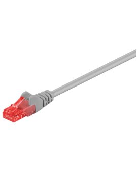 CAT 6 Kabel łączący, U/UTP, Szary - Długość kabla 1 m