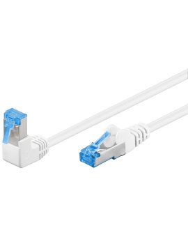 CAT 6AKabel łączący 1x 90 pod kątem,S/FTP (PiMF), Biały - Długość kabla 0.25 m