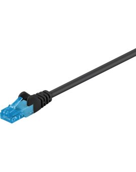 CAT 6AKabel łączący, U/UTP, czarny - Długość kabla 0.25 m