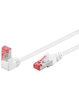 CAT 6Kabel łączący 1x 90 pod kątem,S/FTP (PiMF), biały - Długość kabla 0.25 m