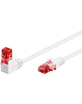 CAT 6Kabel łączący 1x 90 pod kątem,U/UTP, biały - Długość kabla 0.25 m