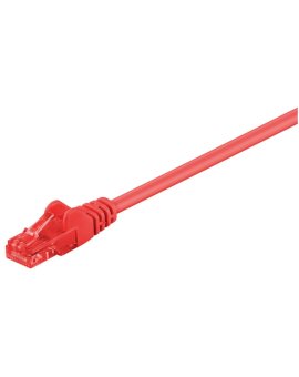 CAT 6Kabel łączący, U/UTP, Czerwony - Długość kabla 0.25 m