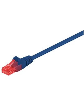 CAT 6Kabel łączący, U/UTP, Niebieski - Długość kabla 0.5 m