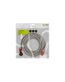 CAT 6Kabel łączący, U/UTP, Szary - Długość kabla 10 m