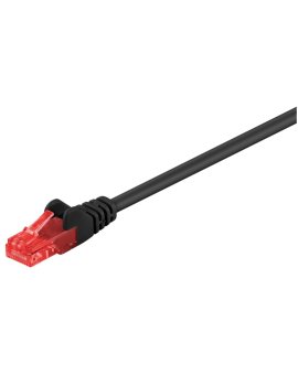 CAT 6Kabel łączący, U/UTP, czarny - Długość kabla 1 m