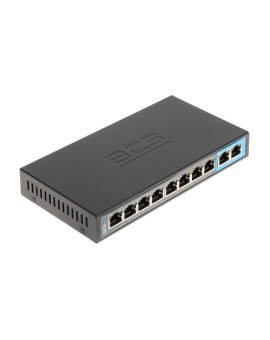 BCS Linia BCS BASIC, switch 8 portów PoE 100Mbps, 2 porty RJ45 uplink 100Mbps