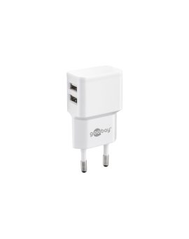 Podwójna ładowarka USB (12W) biała