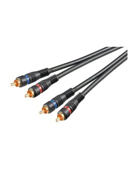 Kabel łączący stereo 2 x cinch, podwójnie ekranowany - Długość kabla 3 m