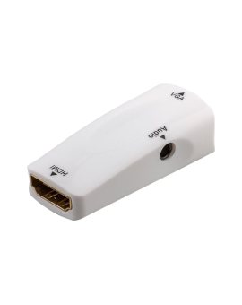 Kompaktowy adapter HDMI™/VGA z audio, pozłacany