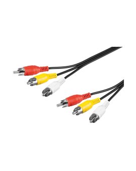 Kabel łączący Composite Audio Video, 3 x cinch - Długość kabla 10 m