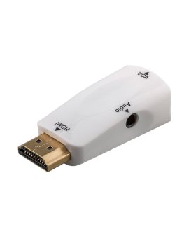 Kompaktowy adapter HDMI™/VGA z audio, pozłacany