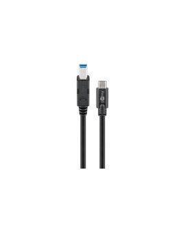 Kabel USB 3.0 USB-C™ na B, czarny - Długość kabla 1 m