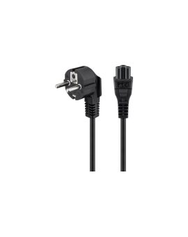Kabel sieciowy (styk ochronny) kątowy, 1,8 m, czarny - Długość kabla 1.8 m