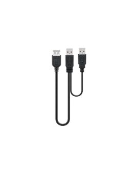 Kabel zasilający USB 2.0 Hi-Speed Dual-Power, Czarny - Długość kabla 0.3 m