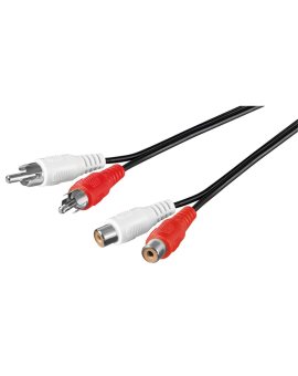 Przedłużacz stereo 2 x cinch - Długość kabla 2.5 m