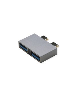 Adapter ROLINE USB 3.2 Gen 2, 2x USB typu C - 2x typu A, M/F, srebrny