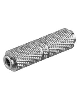 Adapter do słuchawek, wtyk jack AUX 3,5 mm gniazdo na gniazdo, wersja metalowa - Połączenie typu Gniazdo jack 3,5 mm (3-pinowe,