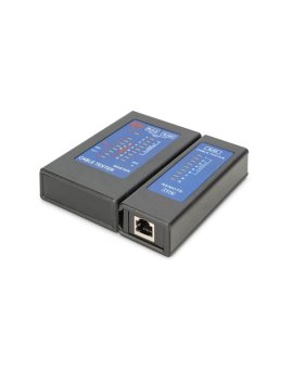 Tester kabli sieciowych i komunikacyjnych LED, kat.5e-kat.6A, (RJ45, RJ12, RJ11), Auto-Scan z PoE DN-14001-2