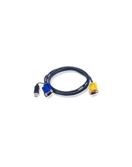 ATEN 2L-5202UP Kabel KVM VGA USB (z wbudowanym konwerterem PS/2 USB), czarny, 1,8 m