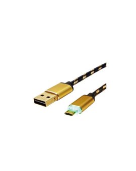 ROLINE GOLD LED kabel USB 2.0, USB A ST - Micro USB B ST, odwracalny, QC2.0, 1,0 m