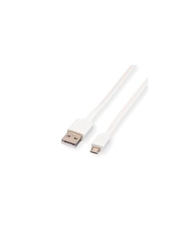 ROLINE USB 2.0 Kabel, USB A męski - Micro USB B męski, z przewodem, 1 m