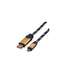 Kabel ROLINE GOLD USB 2.0, typ A - 5-pin Mini, 0,8 m