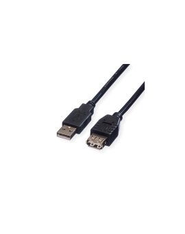 ROLINE USB 2.0 Kabel, type A-A, M/F, zwart, 1,8 m