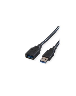 Kabel ROLINE USB 3.2 Gen 1, typ A-A, M/F, czarny, 1,8 m