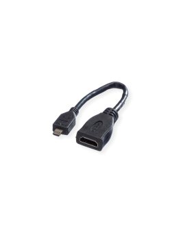 VALUE Kabel HDMI High Speed z Ethernetem, HDMI F - Micro HDMI M, 0,15 m