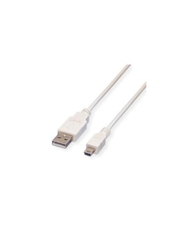 Kabel VALUE USB 2.0, Typ A - 5-Pin Mini, Typ A 5-Pin Mini, biały, 3 m