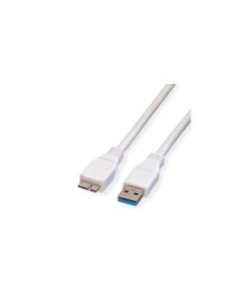Kabel VALUE USB 3.2 Gen 1, typ A M - Micro A M, biały, 2 m