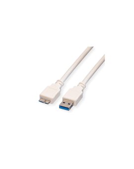 Kabel VALUE USB 3.2 Gen 1, typ, A M - Micro B M, biały, 2 m