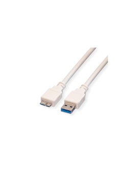 Kabel VALUE USB 3.2 Gen 1, A M - Micro B M, biały, 3 m