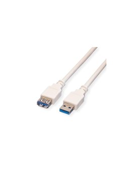 VALUE Kabel USB 3.2 Gen 1, typ A-A, M/F, biały, 0,8 m