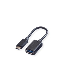 VALUE Kabel USB 3.2 Gen 1, USB Typ C - A, M/F, OTG, VALUE Kabel USB 3.2, USB Typ C - A, M/F, OTG , zwart, 0,15 m
