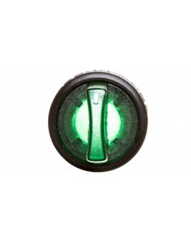 Łącznik pokrętny podświetlany z ramką, 2 położenia stabilne metal zielony P9MSLD0V
