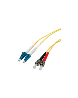 Kabel światłowodowy duplex, SingleMode E9/125µm LC/ST, żółty, 2 m