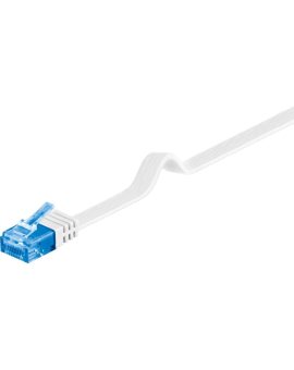 CAT 6A Płaska Kabel połączeniowy,U/UTP, Biały - Długość kabla 0.5 m