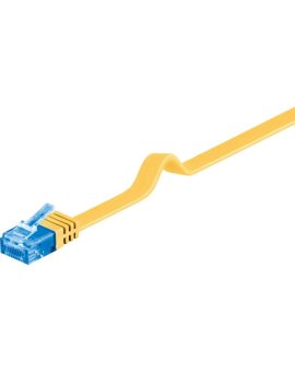 CAT 6A Płaska Kabel połączeniowy,U/UTP, Żółty - Długość kabla 1 m