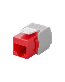 CAT 6A gniazdo Keystone RJ45, UTP, 500 MHz - Wersja kolorystyczna Czerwony