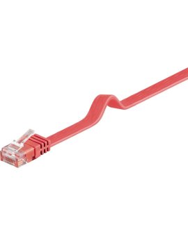 CAT 6Płaska Kabel połączeniowy,U/UTP, Czerwony - Długość kabla 2 m