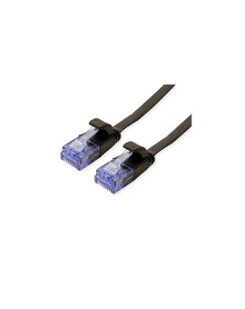 Kabel krosowy UTP VALUE, kat. 6A (klasa EA), bardzo płaski, czarny, 0,5 m