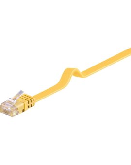 CAT 6Płaska Kabel połączeniowy,U/UTP, Żółty - Długość kabla 0.5 m